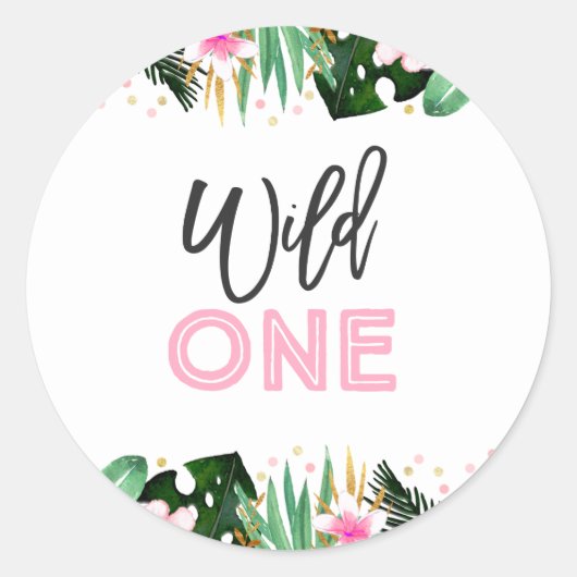 Wilde één partij vecht Label Sticker Oerwouden (Voorkant)