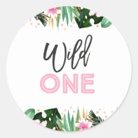 Wilde één partij vecht Label Sticker Oerwouden