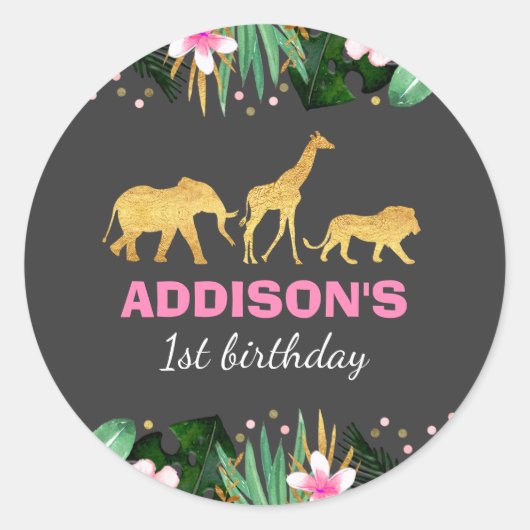 Wilde één partij vecht Label Sticker Oerwouden (Voorkant)