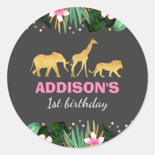 Wilde één partij vecht Label Sticker Oerwouden