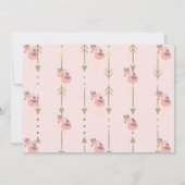 Wilde een, Pijlen, Roze Flamingo First Birthday Kaart (Achterkant)