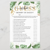 Wilde één 'Raad wie'-Baby shower-game-brochure Flyer (Voorkant)