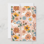 Wilde Eén Retro Boho Wilde Bloem 1e Verjaardagsfee Kaart (Achterkant)