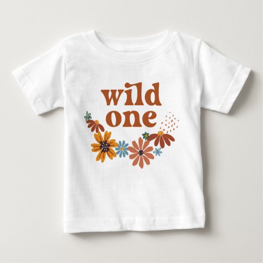 Wilde Eén Retro Boho Wildflower 1e Verjaardag (Voorkant)
