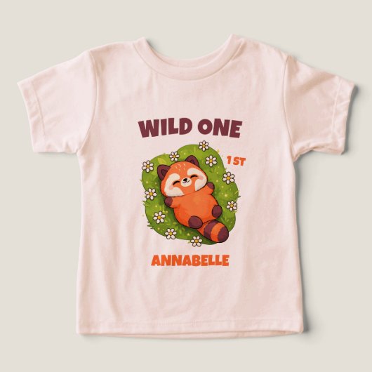 Wilde Eén Rode Panda Eerste Verjaardag Kinderen (Design voorkant)