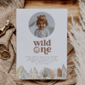 Wilde Eén Ronde Foto Verjaardagsuitnodiging Kaart