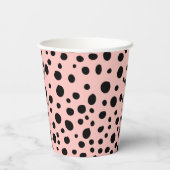 Wilde één roze luipaard eerste verjaardag papierbe papieren bekers (Achterkant)