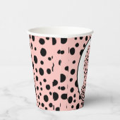 Wilde één roze luipaard eerste verjaardag papierbe papieren bekers (Rechts)