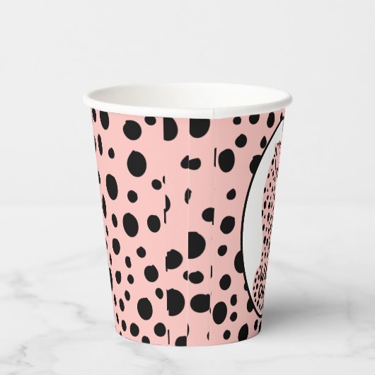 Wilde één roze luipaard eerste verjaardag papierbe papieren bekers (Rechts)
