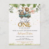  Wilde Eén Safari Baby Shower Briefkaart (Voorkant)