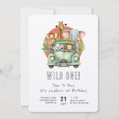 Wilde Eén Safari Boho 1e Verjaardag Kaart (Voorkant)