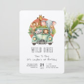 Wilde Eén Safari Boho 1e Verjaardag Kaart (Staand voorkant)