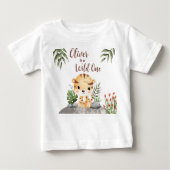 Wilde Eén Safari Dieren Cute Tijger 1e Verjaardag (Voorkant)