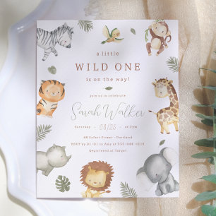 Wilde Een Safari Jongen Budget Baby Shower Uitnodi