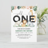 Wilde één Safari Oerwoud dieren 1e verjaardag Kaart (Staand voorkant)