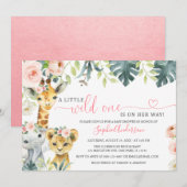 Wilde één safari oerwoud meisje baby shower in kaart (Voorkant / Achterkant)
