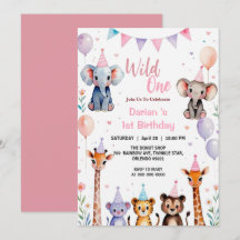 Wilde Eén Schattige Dieren Ballon Meisjes 1e Verja