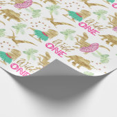 Wilde een schattige dinosaurus cadeaupapier (Hoek)