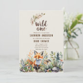 Wilde Eén Vos Baby Bosdieren Rustiek Kaart (Staand voorkant)