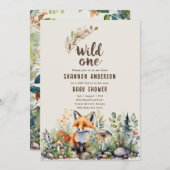 Wilde Eén Vos Baby Bosdieren Rustiek Kaart (Voorkant / Achterkant)