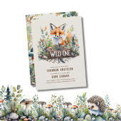 Wilde Eén Vos Baby Bosdieren Rustiek Kaart