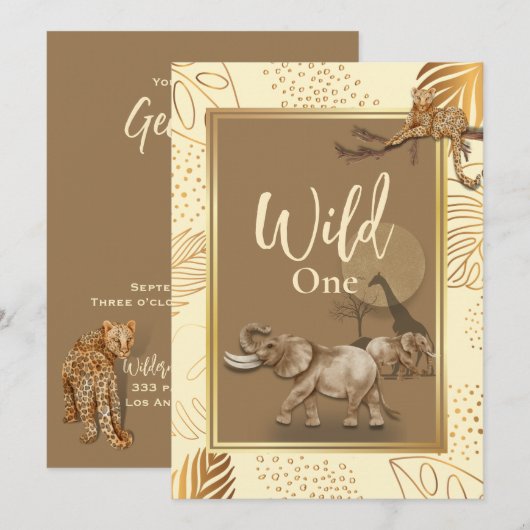 Wilde één vrijaards Uitnodiging (Voorkant / Achterkant)