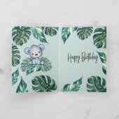 Wilde één Waterverf Beer 1e verjaardag Kaart (Binnen)