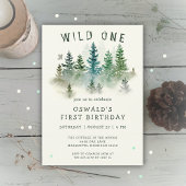 Wilde Eén Waterverf Dieren in het Bos 1e Verjaarda Kaart