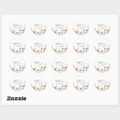 Wilde Eén Wilde bloem eerste verjaardag Ronde Sticker (Vel)