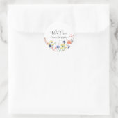 Wilde Eén Wilde bloem eerste verjaardag Ronde Sticker (Tas)