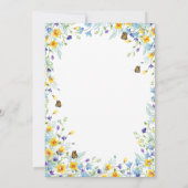Wilde één wilde bloemen en vlinders Uitnodiging (Achterkant)