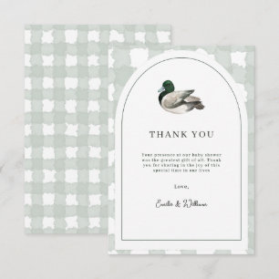 Wilde Eend Baby Shower Cadeau Kleur Neutraal Groen Bedankkaart