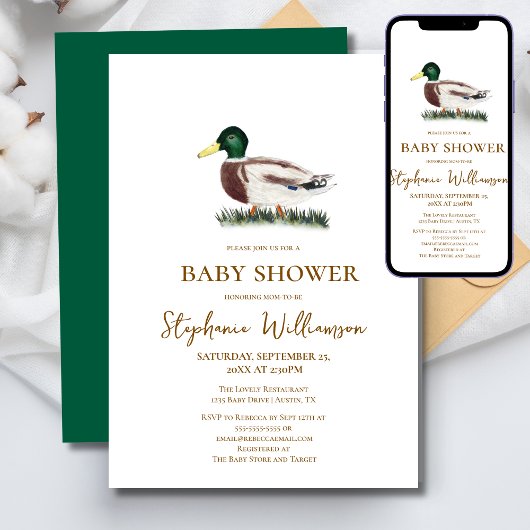 Wilde Eend Baby Shower Kaart