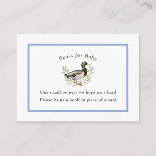 Wilde Eend Blauw Vintage Babyboek Informatiekaartje