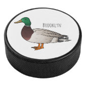 Wilde eend cartoon illustratie hockey puck (3/4)