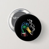 Wilde eend die sigaret rookt meme grappige wilde e ronde button 5,7 cm (Voorkant /achterkant)
