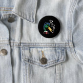Wilde eend die sigaret rookt meme grappige wilde e ronde button 5,7 cm (In situ)