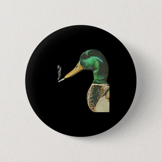 Wilde eend die sigaret rookt meme grappige wilde e ronde button 5,7 cm (Voorkant)