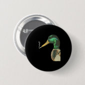 Wilde eend die sigaret rookt meme grappige wilde e ronde button 5,7 cm (Voorkant /achterkant)