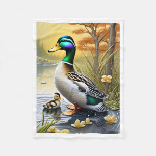 Wilde Eend en Eendje Fleece Deken