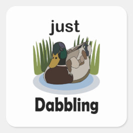 Wilde Eend Geniet Van Zwembadfeestje Vierkante Sticker
