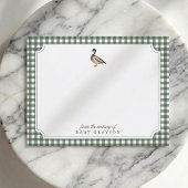 Wilde Eend Groen Gingham Geboortekaartje Kaart