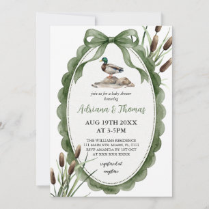 Wilde Eend Groene Baby Shower Kaart