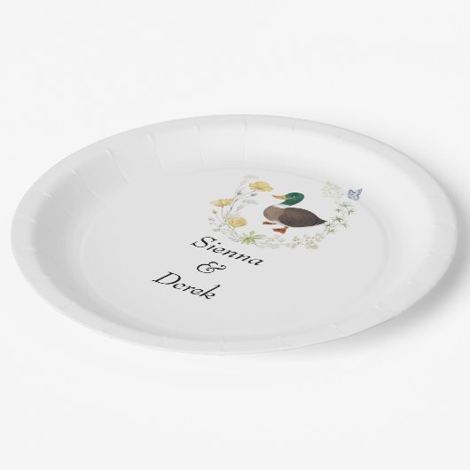 Wilde Eend Huwelijk Papieren Bordje (Gekanteld)