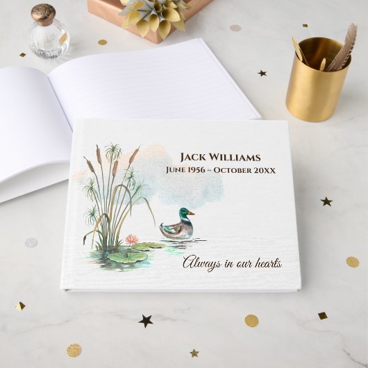 Wilde Eend in Lisdodde Funeral Gastenboek (Voorkant open)
