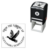 Wilde Eend in Vlucht Bibliotheek Boek Naam Zelfinktende Stempel (In situ)