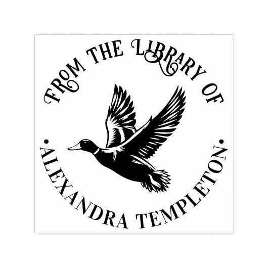 Wilde Eend in Vlucht Bibliotheek Boek Naam Zelfinktende Stempel (Design)