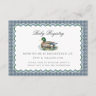 Wilde Eend Jacht Gingham Baby Cadeau Kaart