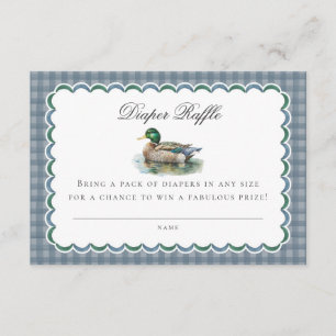 Wilde Eend Jacht Gingham Luier Raffle Inzet Informatiekaartje