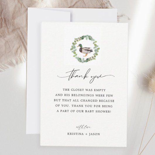 Wilde Eend Kleine Eend Baby Shower Bedankkaart